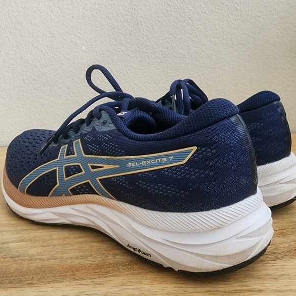 Asics Womens Gel Excite 7 Running Shoes Sneakers Low Top Navy Blue Size 9.5 - Picture 4 of 12
